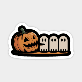 Pumpkin vs little ghost Magnet