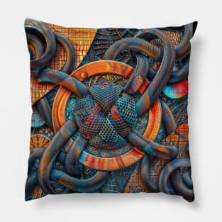 Interlocking Abstract Geometric Figures Dimensions Pillow