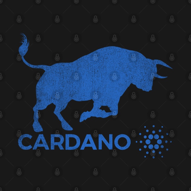 Vintage Bull Market Cardano Coin Crypto Token Cryptocurrency Wallet Cardano HODL Birthday Gift For Men Women by Thingking About