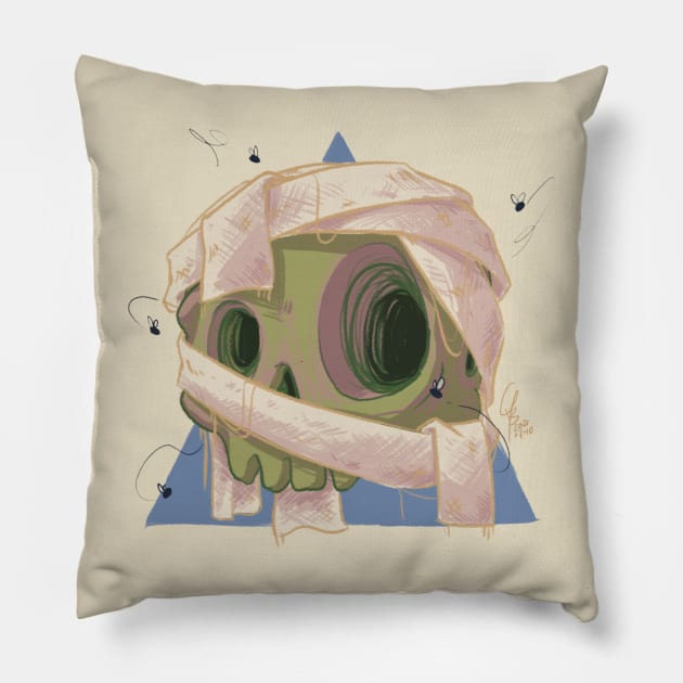 Skull Mummy Pillow by MBGraphiX