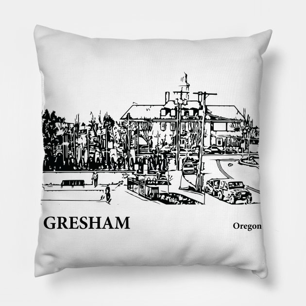 Gresham Oregon Pillow by Lakeric