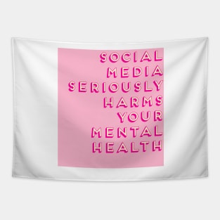 Social Media Seriously Harms Your Mental Health Millenial Pink Aesthetic Tapestry