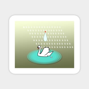 swan in the rain Magnet