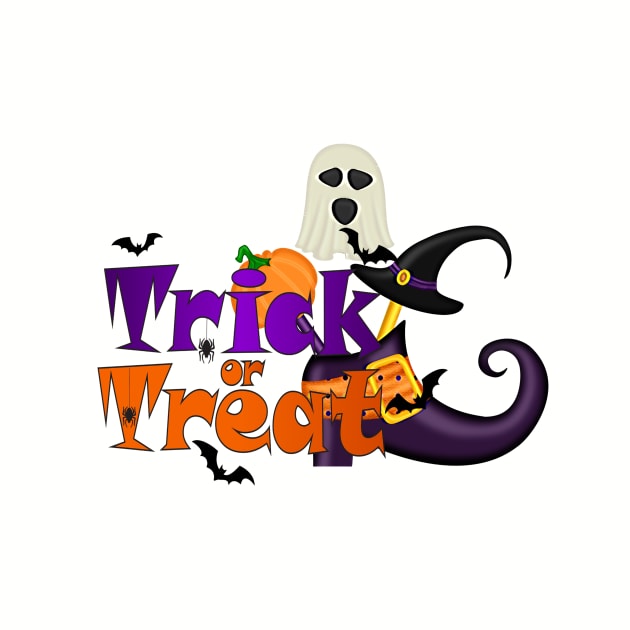 Cute Trick or Treat Graphic Haunted Witches Shoe by dcohea