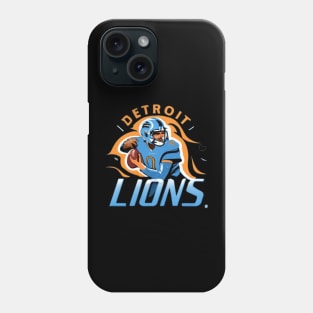 Detroit lions football vector design Phone Case