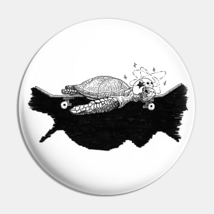 Skateboarder Turtle Pin