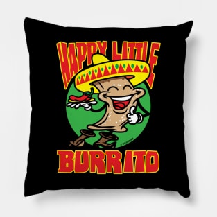 Happy Little Burrito Mascot Pillow