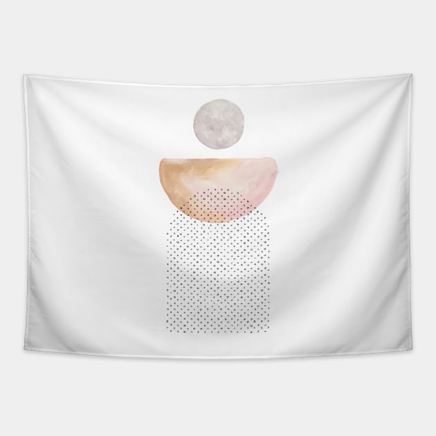 Pastel mid century modern shapes Tapestry by WhalesWay