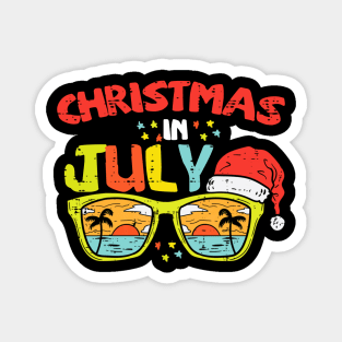 Christmas In July Sunglasses Santa Beach Summer Summer Xmas Magnet