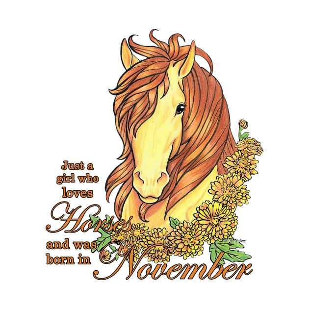 Girl Who Loves Horses Born in November by lizstaley