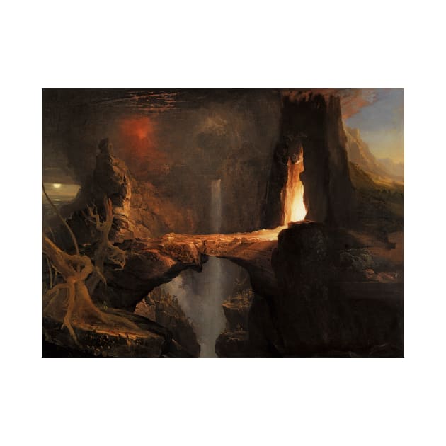 Expulsion. Moon and Firelight by Thomas Cole by Classic Art Stall