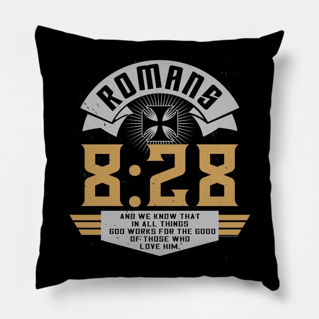 Romans 8:28 Pillow by MikeCottoArt