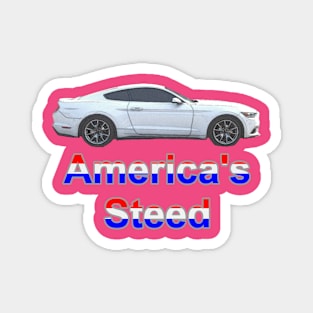 America's Steed - White Pastel Magnet