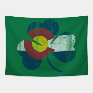 Colorado Flag Shamrock Irish St Patrick's Day Tapestry