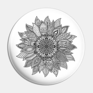 Sunflower Mandala Pin