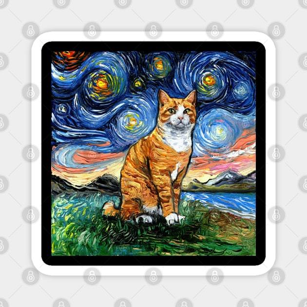 Orange Tuxedo Tabby Night Magnet by sagittariusgallery