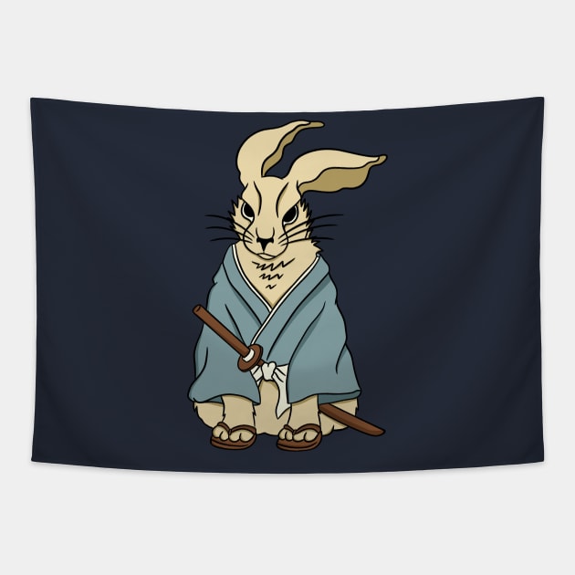 Japanese Rabbit Tapestry by diocreate