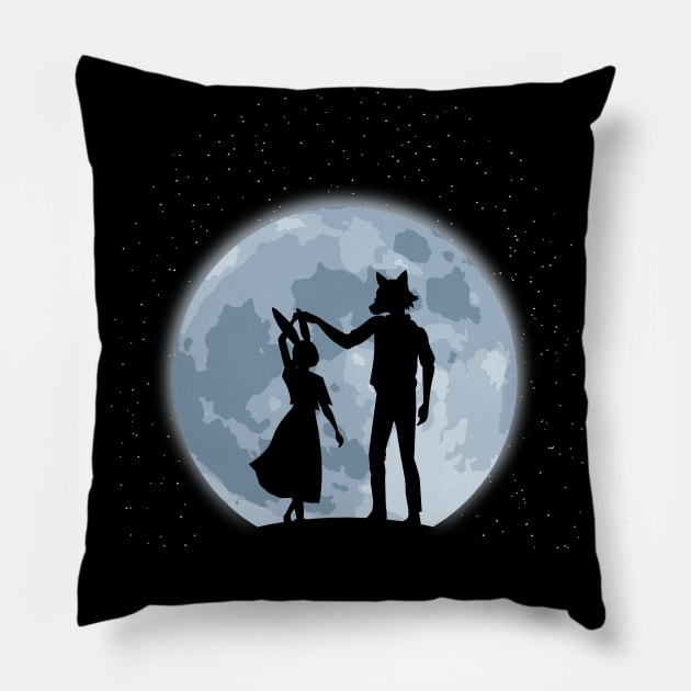 Beasts under the moon Pillow by Domichan