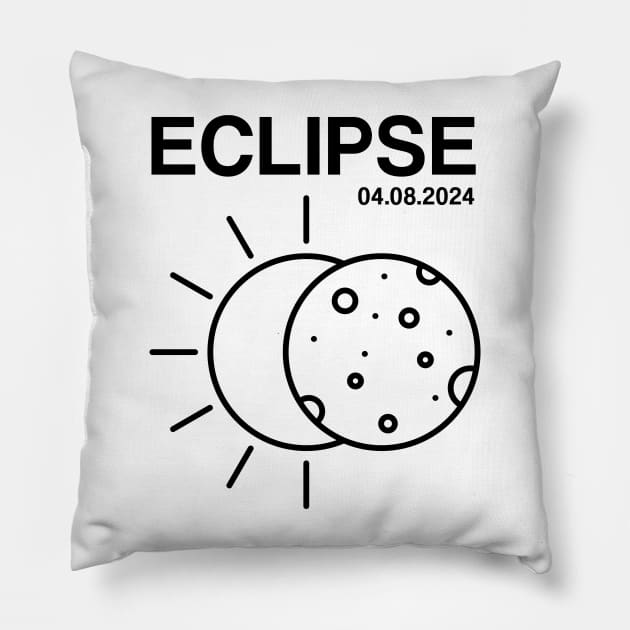 2024 Solar Eclipse 2024 04.08.24 Eclipse Mens Womens Kids Pillow by DesignergiftsCie