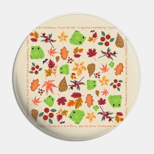 Frogs and Cranberries, Fall Season Pin