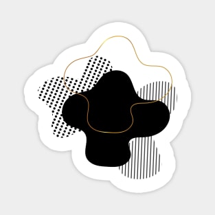 Black, Gray and Gold Abstract Pattern Magnet