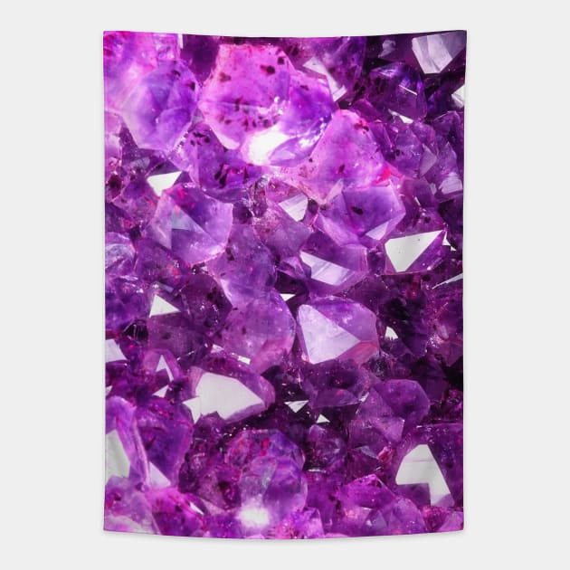 Purple Amethyst Geode Crystal Tapestry by NewburyBoutique