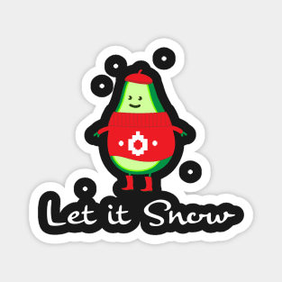 Funny winter snow avocado Magnet