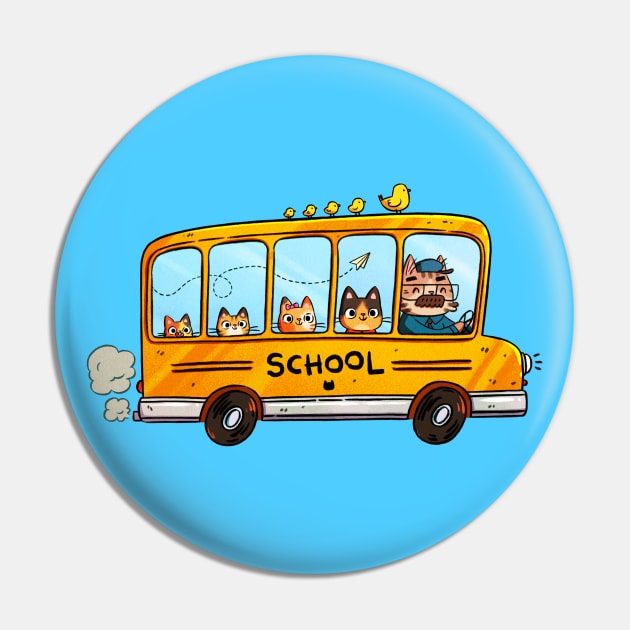 School Bus Pin by Extra Ordinary Comics