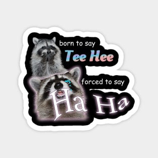 Funny cringe raccoon trauma gift for girlfriend or boyfriend. Magnet