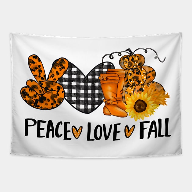 Peace Love Halloween Tapestry by Rise And Design