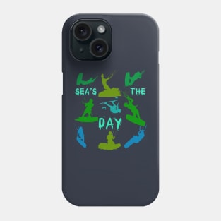 Kitesurfer Silhouette Pattern With Seas The Day Quote Phone Case