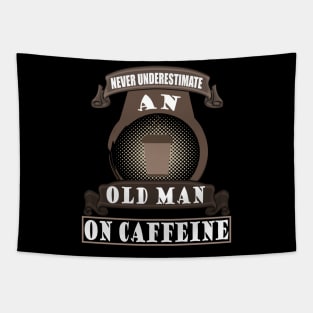 Old Man Coffee Caffeine Father's Day Gift Grandpa Tapestry