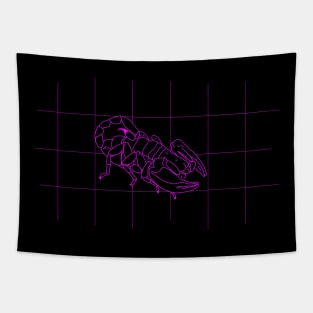 GRID DRAWING of a scorpion pink purple violet Tapestry