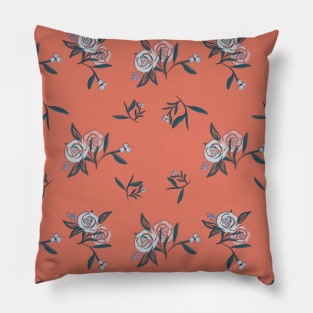 Tender Peach Floral Pattern Pillow