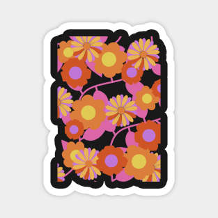 Summer Psychedelic Floral Pattern Magnet