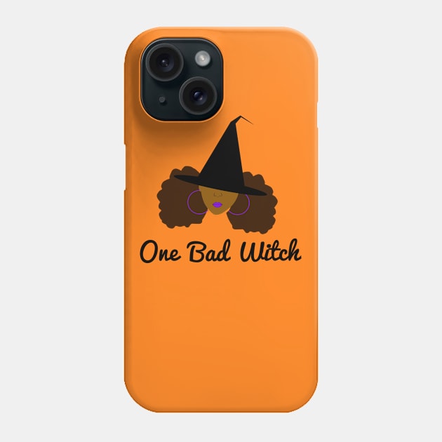 One Bad Witch Halloween Phone Case by blackartmattersshop