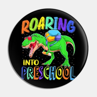 Roaring Into Preschool Dinosaur T Rex Back To School Boys Pin