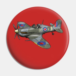 Spitfire RAF Hand Drawn Pin