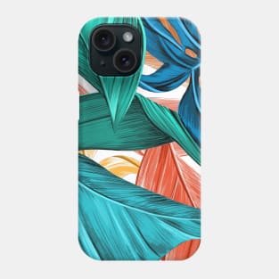 Colorful tropical leaves Phone Case