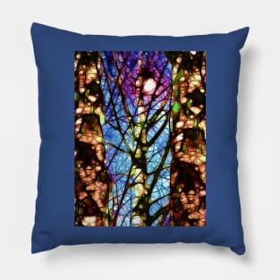 Colorful Birch Trees Pillow