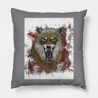 Angry Wolf Pillow