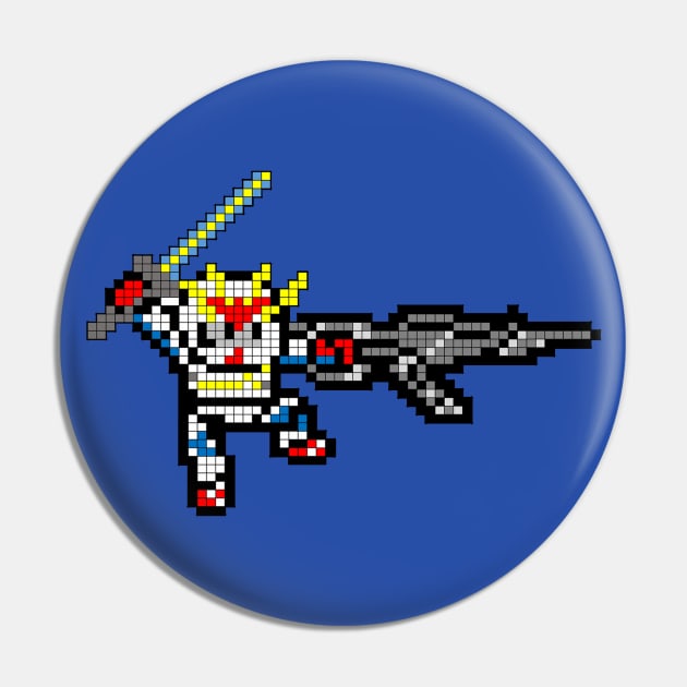 8 Bit Gundam Pin by RodeoEmpire