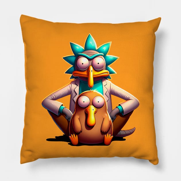 Two very strange platypus Pillow by Fyllewy