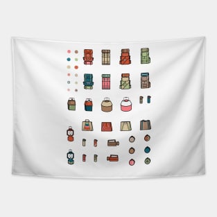 60s Camping Gear -- Vintage Outdoors Aesthetic Tapestry