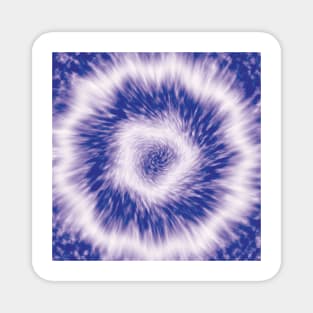 Blue and white tie dye circle Magnet