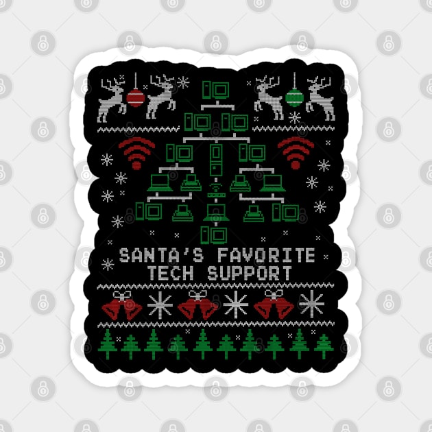 Santa's Favorite Tech Support Christmas for IT Professionals Magnet by NerdShizzle