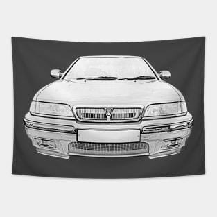 Rover 200 1990s British classic car monochrome Tapestry