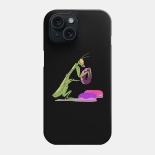 Praying Mantis Eating Donuts Funny Insect Quotes Phone Case