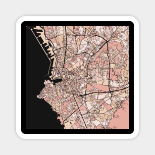 Marseille Map Pattern in Soft Pink Pastels Magnet