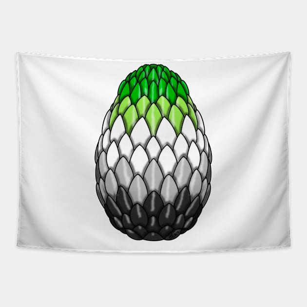 Aromantic Pride Dragon Egg Tapestry by SentABearToSpace 